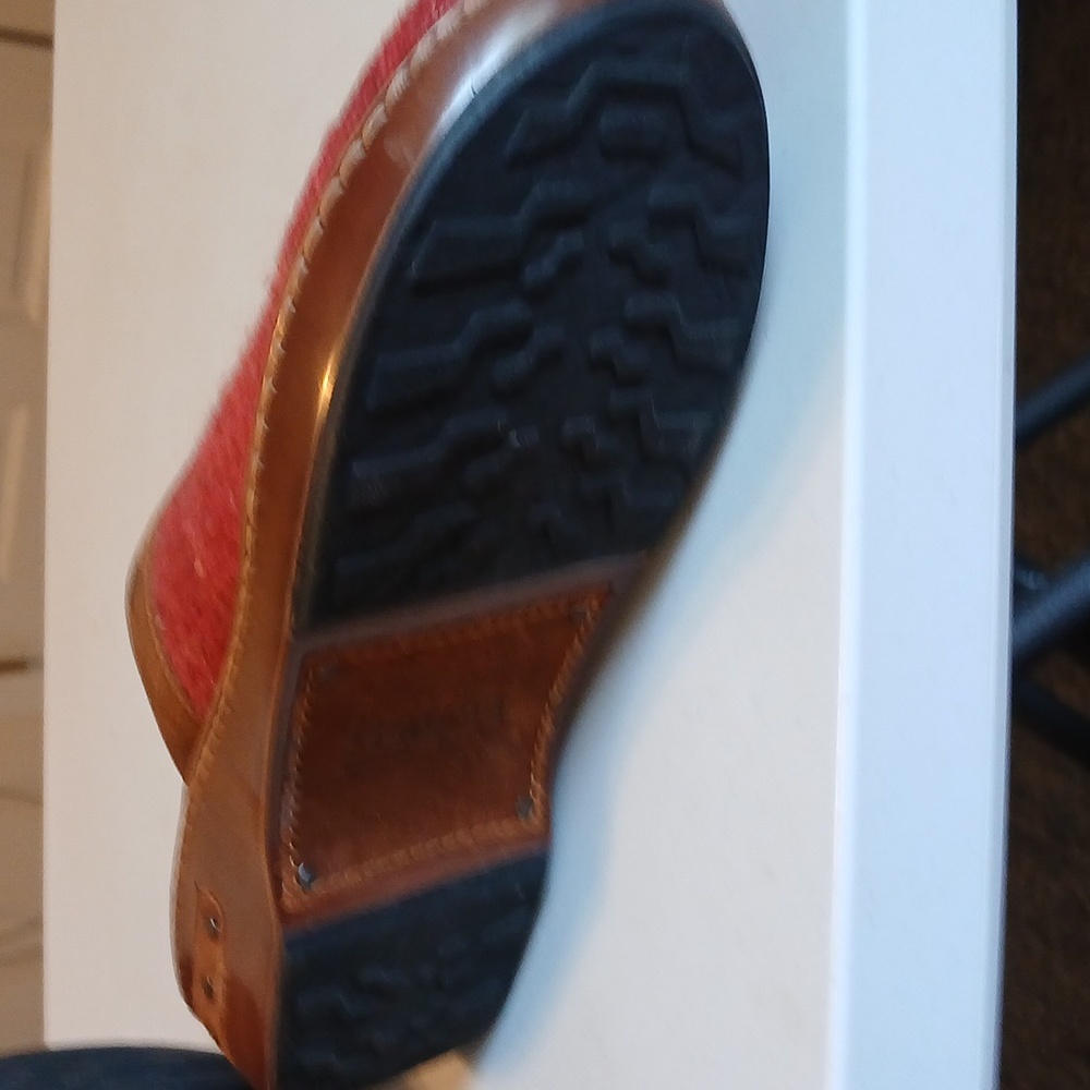 Born Red and Tan Wool-Top Clogs - Picture 9 of 10